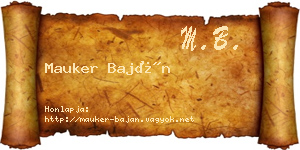 Mauker Baján névjegykártya